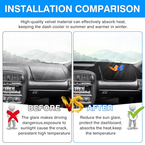 Autorder Dashboard Cover Mat for Chevy Chevrolet Camaro 1997 1998 1999 2000 2001 2002 Accessories Dash Cover Upgrade Velvet Dash Mat Sunshade Glare UV Rays Protector - size: 1997-2002 Camaro