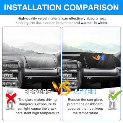 Autorder Dashboard Cover Mat for Chevy Chevrolet Camaro 1997 1998 1999 2000 2001 2002 Accessories Dash Cover Upgrade Velvet Dash Mat Sunshade Glare UV Rays Protector - size: 1997-2002 Camaro