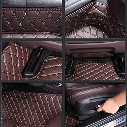 Custom Making Car Floor Mats for 96% Car Model Luxury Leather All Weather Waterproof Anti-Skid Full Coverage Liners (Black)