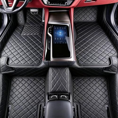 Custom Personalized Full Coverage All Weather Leather Floor Mats & Floor Liners for Cars SUVs Trucks, Anti-Slip Luxury Custom Fit Car Floor Mats Set, Fits 98% of Vehicles (All Black) - color: all black
