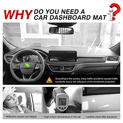 Autorder Dashboard Cover Mat for Ford Escape 2020-2025 2026 Accessories Dash Cover Suede Dash Mat Sunshade Glare UV Rays Protector - size: 2020-2026 Ford Escape
