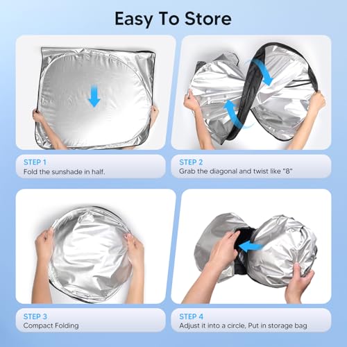KUST Windshield Sun Shade for 2019-2025 Cadillac XT4 Accessories Window Sun Visor Protector Foldable Blocks UV Rays Keep Your Car Cool - size: FOR | Cadillac XT4 2019-2025