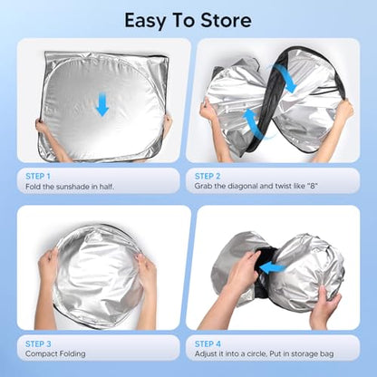 KUST Windshield Sun Shade for 2017-2023 Tesla Model 3 Accessories Sunshade Window Sun Visor Protector Foldable Blocks UV Rays Keep Your Car Cooler(Not for 2024 Model 3) - size: FOR | Tesla Model 3 2017-2023