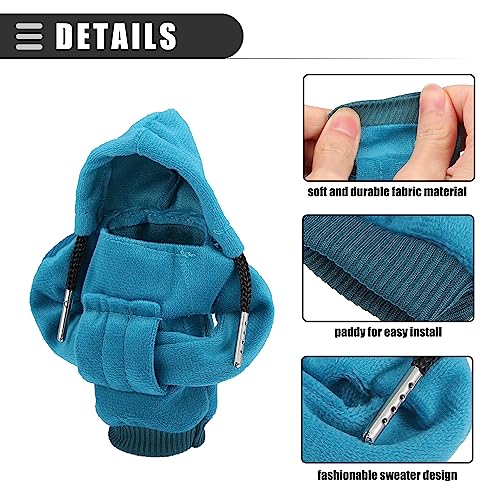 Motoforti Universal Car Gear Shift Cover Shift Knob Cover, Gear Stick Cover Shift Gear Cover, Fashionable, Fabric, Blue, 2 Pcs