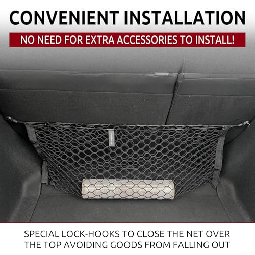 Rear Seat Envelope Style Automotive Elastic Trunk Mesh Cargo Net for Honda Civic 2022-2025 - Premium Trunk Organizer and Storage - Luggage Net for Hatchback - Car Organizer for Honda Civic