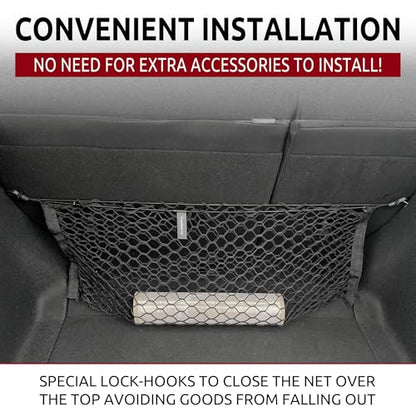 Rear Seat Envelope Style Automotive Elastic Trunk Mesh Cargo Net for Honda Civic 2022-2025 - Premium Trunk Organizer and Storage - Luggage Net for Hatchback - Car Organizer for Honda Civic