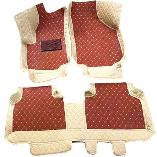 Custom All-Weather Protection Luxury Leather Floor Mats for Cars SUVs Trucks According Anti-Slip Leather Floor mats ﻿ (25,Beige and Brown) - color: 25,Beige and Brown