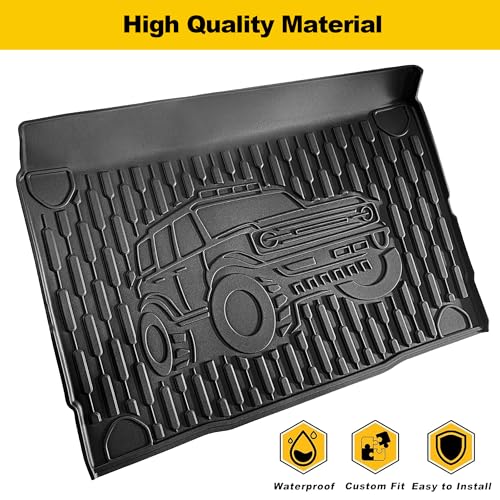 TTX LIGHTING Bronco 4-Door Cargo Liner - Custom Fit Trunk Mats for Ford Bronco 2021-2026 4 Door Cargo Mat All Weather Cargo Tray Black