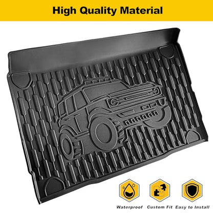 TTX LIGHTING Bronco 4-Door Cargo Liner - Custom Fit Trunk Mats for Ford Bronco 2021-2026 4 Door Cargo Mat All Weather Cargo Tray Black
