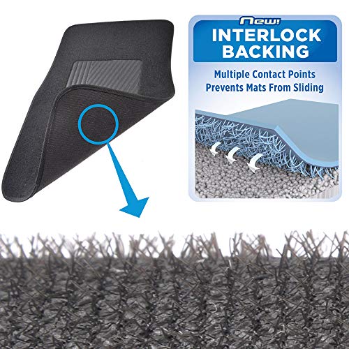 Motor Trend Premium Inter-Lock Backing Carpet Car Floor Mats - Front & Rear, Thick & Durable Auto Protection, Fits Most Cars Truck SUV Coupe Sedan - color: Dark Gray