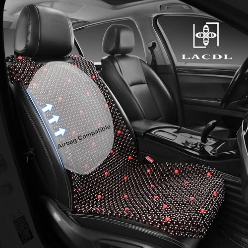 Beaded Car Seat Covers for Cars, Cooling Bead Seat Cover for Trucks & SUVs - Auto Ventilated Seat Cooler Pad, Natural Wood Breathable Beads - Sweat Protector for Summer, Stars