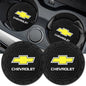 Chevrolet Car Cup Holder Coaster, Black, 2.76 Inch, 2 Pieces | Silicone, Car Interior Accessories - color: Black-a3