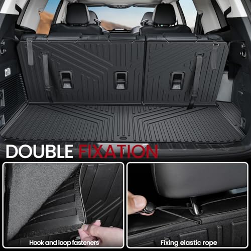 Cargo Mat with Backrest Mats for 2019-2025 2026 Subaru Ascent 7/8 Passenger Accessories, All-Weather TPE 3rd Backrest Mat Trunk Mat Cargo Liner Protector(Cargo Mat with Backrest Mats) - style: Cargo Mat with Backrest Mats