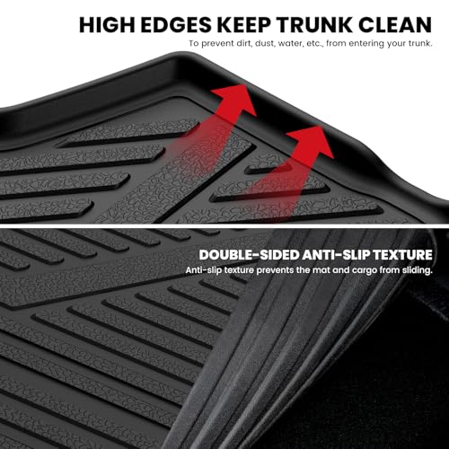 LASFIT Trunk Mat for Honda Accord 2012 2011 2010 2009 2008, All Weather TPE Custom Fit Pet Friendly Easy Clean Trunk Liner Cargo Mat Cargo Liner Accessories, Black - style: 6）For Honda Accord | 2008-2012 | Trunk Mat