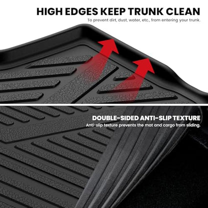 LASFIT Trunk Mat for Honda Accord 2012 2011 2010 2009 2008, All Weather TPE Custom Fit Pet Friendly Easy Clean Trunk Liner Cargo Mat Cargo Liner Accessories, Black - style: 6）For Honda Accord | 2008-2012 | Trunk Mat