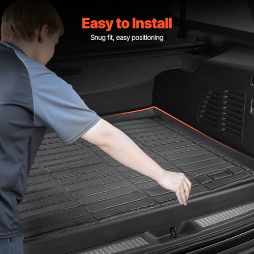 VEVOR Cargo Mat Compatible with Chevrolet Suburban & GMC Yukon XL 2015-2020, Precise Fit Trunk Mat for SUVs, TPE Trunk Protector Replacement, Black (1PCS) - style: Chevy Suburban/GMC Yukon XL 2015-2020