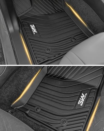 3W Floor Mats Fit Toyota Tacoma 2016-2023 (Only for Double Cab and Automatic), TPE All Weather Custom Fit Floor Liner for Toyota Tacoma SR/SR5/TRD/Limited/Trail Accessories Car Liners, Black - size: 6. Tacoma|16-23|Floor Mats