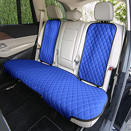 FH Group Car Seat Cover Cushion - Cars Trucks SUV, Faux Leather Car Seat Cushions, Waterproof Car Seat Cover Cushion, Universal Fit Car Seat protector Rear Set Blue