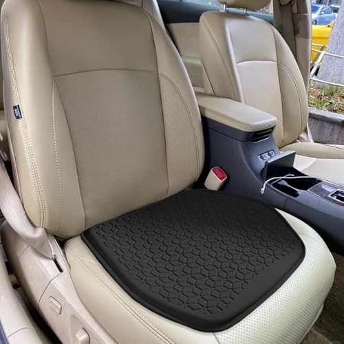 Gel Car Seat Cushion, Soft Cooling Honeycomb Non-Slip Vehicle Seat Bottom Mat for Long Sitting, Breathable Automotive Interior Chair Pad to Reduce Sweat, Universal for Truck SUV RV (Black) - color: Black
