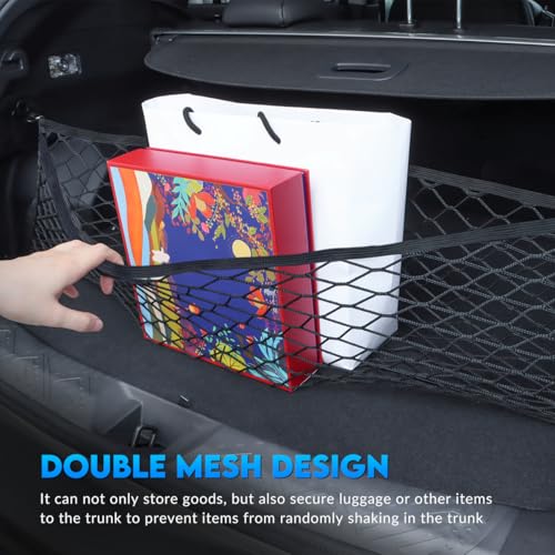 MARCHFA Car Rear Trunk Cargo Net Compatible for 2024 2025 2026 Subaru Impreza Crosstrek Accessories Cargo Storage Organizer Mesh Net