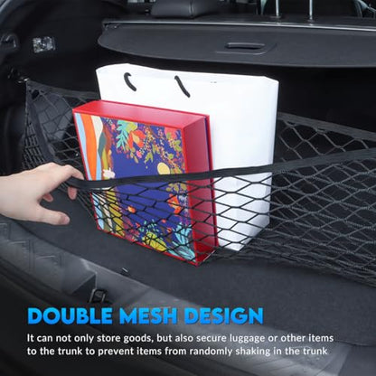 MARCHFA Car Rear Trunk Cargo Net Compatible for 2024 2025 2026 Subaru Impreza Crosstrek Accessories Cargo Storage Organizer Mesh Net