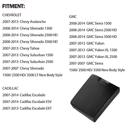 LCWRGS Center Console Lid with Latch Compatible with 2007-2013 Chevy Tahoe Avalanche, 2008-2014 Silverado/GMC Yukon XL Sierra 1500 2500 3500, 20864154, Black