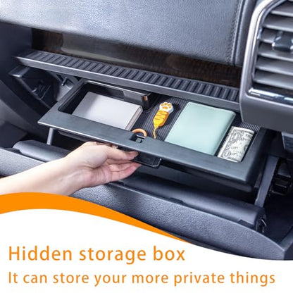 Glove Box Organizer Compatible with 2015-2020 Ford F150 Accessories Interior Hidden Glove Storage Compartment Organizer Tray ABS Materials - size: 15-20 F150