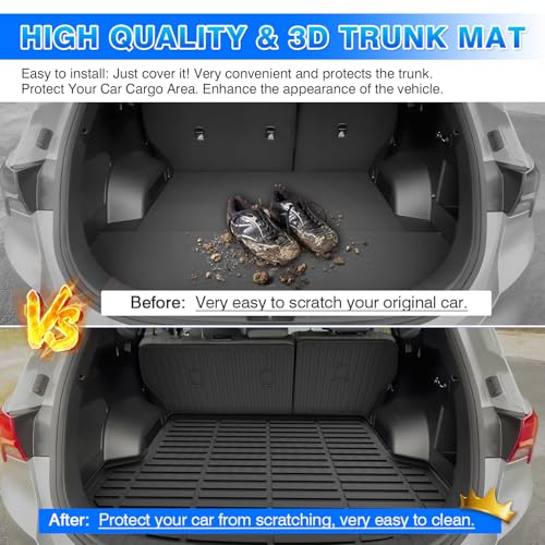 Santa Fe Cargo Liner - Trunk Mat for Hyundai Santa Fe 2021-2023, All Weather Cargo Mat for Santa Fe Accessories, Heavy Duty Car Mats, Car Accessories - size: 6)Hyundai Santa Fe 21-23