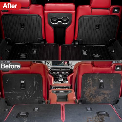 Backrest Mats for Acura MDX 2022-2026, All Weather TPE Black Second Row Seat Back Cover Mat Replacement for Honda Pilot 2023-2026 - color: Second Row Backrest Mat