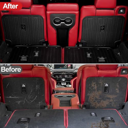 Backrest Mats for Acura MDX 2022-2026, All Weather TPE Black Second Row Seat Back Cover Mat Replacement for Honda Pilot 2023-2026 - color: Second Row Backrest Mat