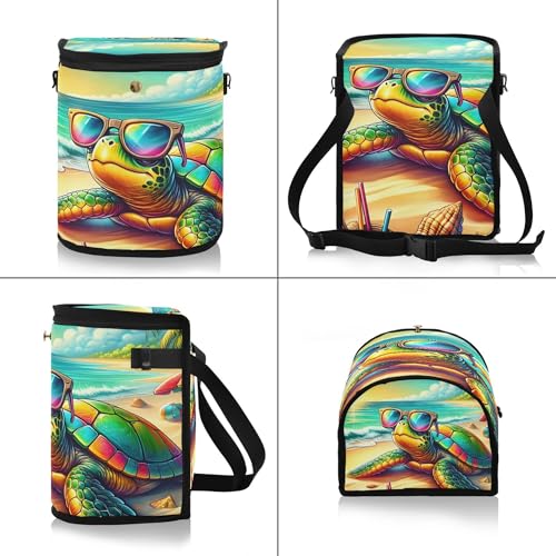 MNSRUU Car Trash Can with Lid, Turtle Wearing Sunglasses Car Trash Bag Hanging Organizers and Storage for Front Back Seat, Leak-Proof Trash Bin - color: Cat I8055A