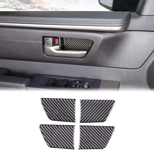 Toyota Tundra/Sequoia 2022-2024 Non-Marking Car Door Bowl Protector - Real Carbon Fiber 3D Sticker, Scratch Protective Film - size: Inner Door Handle Bowl Sticker