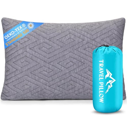 1 MIDDLE ONE Travel Pillow for Sleeping Camping, Memory Foam Small Pillow with Breathable Cover for Backpacking, Airplane, Car (17.5 x 12 Inch) - size: 17.5 x 12 Inch