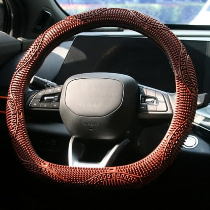 SEGADEN Massage Grip Soft Silicone Car Steering Wheel Cover Universal Anti-Slip Design 13-16 inch Protective Case Brown - color: Brown