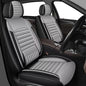 Faux Leather Custom Fit Seat Covers Compatible with Nissan Frontier 2007-2026 Full Set 5 Seats, Airbag Compatible, Black & Dark Gray - color: Gray & White, size: 5 Seats