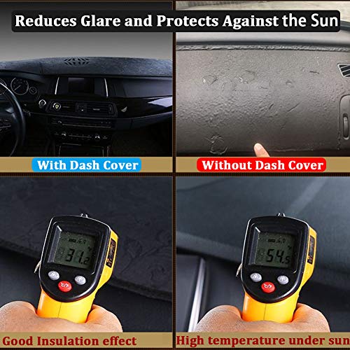 Dashboard Cover for Chevrolet Silverado 1500 2500 3500 1999-2006 Avalanche Chevy Tahoe Suburban GMC Sierra Yukon Dash Cover Mat(Premium Carpet, Black) - color: Black