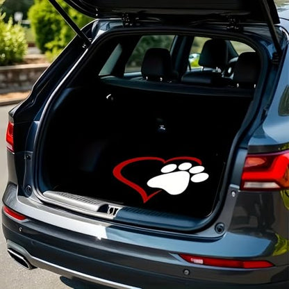 Universal Car Trunk Mat 29" x 39", Paw Print Heart All Weather Trunk Protection Cargo Liner, Durable Cargo Mat Rear Trunk Liner, Stylish Vehicle Interior Accessories Suitable for Most Car Models - color: Paw Print Heart