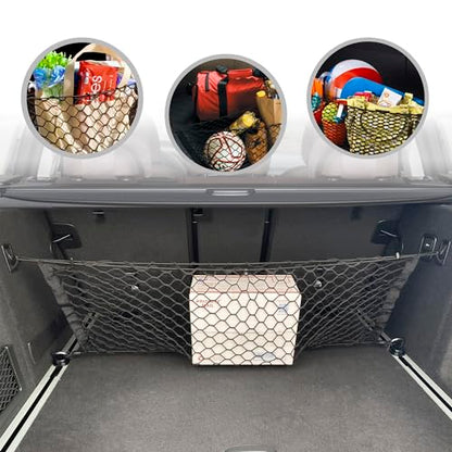 Envelope Style Automotive Elastic Trunk Mesh Cargo Net for BMW X3 Accessories 2017-2025 - Premium Trunk Organizers and Storage - Luggage Net for Crossover - Best Car Organizer for BMW X3