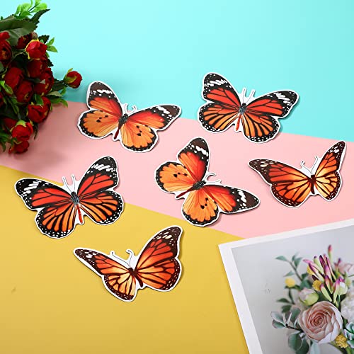 6 Pcs Butterfly Screen Door Magnets Flexible Double Sided Door Magnets Decorative Protectors for Sliding Screen Doors Prevent People & Pets from Running into Windows (Red)