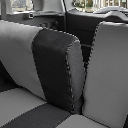 FH Group Full Cover Rear Bench Car Seat Cover – Universal Fit, Split Bench Design with Zipper, Compatible with 60/40 & 40/60 Split Seats, SUV & Van – Gray - color: Gray, style: Rear Set