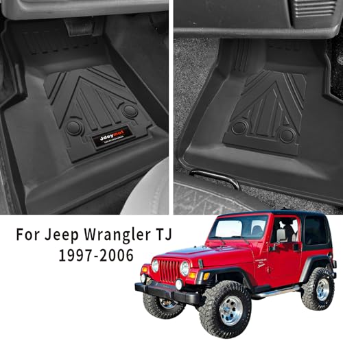 All Weather TPE Front Floor Mats for 1997-2006 Jeep Wrangler TJ Accessories (for 1997-2006 Jeep Wrangler TJ/LJ Front Floor Mats 2 Pcs) - color: for 1997-2006 Jeep Wrangler TJ/LJ Floor Mats 2 Pcs