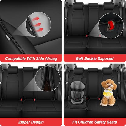 TTX LIGHTING Car Seat Covers for Honda HR-V 2016-2022,Custom Fit Seat Covers for HR-V 5 Seats Waterproof Full Set Breathable Faux Leather Custom Fit Car Protector Cushion Accessories - size: 10.HR-V 2016-2022 5 Seat Full Set