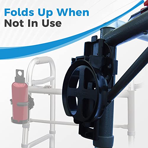 Mobility Cup Holder for Adults 2 Pack - Portable Drink Holder for Wheelchair - Compatible with Walker, Rollator, Transport Chair or Scooter - Easy Install, Removable, Adjustable, Foldable Cup Carrier - size: 2 Pack