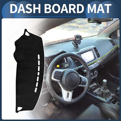Dash Cover, Center Console Non-Slip Dashboard Carpet Mat for Mitsubishi Lancer EX 2008-2017 Flannel Black,1Pc