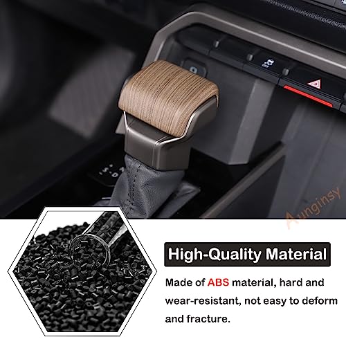 Aunginsy Car Gear Shifter Hand Brake Cover Trim Compatible with Toyota Tundra 2022+, Sequoia 2023+ & Tacoma 2024+, ABS Automatic Center Console Gear Shift Head Knob Scratch Protector Cover Accessories - color: Pear Wood Grain Pattern(A)