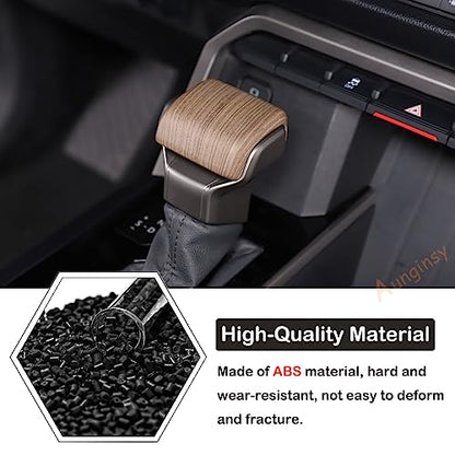 Aunginsy Car Gear Shifter Hand Brake Cover Trim Compatible with Toyota Tundra 2022+, Sequoia 2023+ & Tacoma 2024+, ABS Automatic Center Console Gear Shift Head Knob Scratch Protector Cover Accessories - color: Pear Wood Grain Pattern(A)