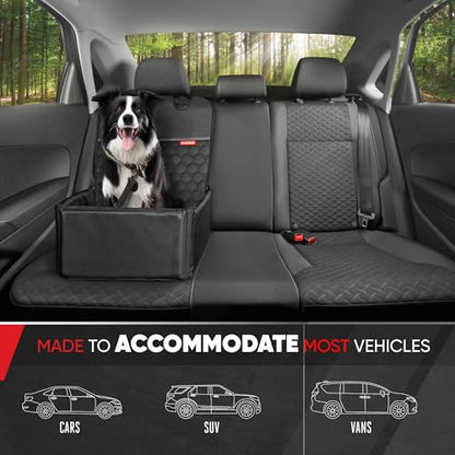 Motor Trend Dog Car Seat - 2 in 1 Waterproof Foldable Bucket Style Truck Dog Booster for Medium Size and Small Dogs – Pet Car Protector & Pet Anxiety Seat - Universal Fit for Cars, Trucks, & SUV - style: Single Seat Cover