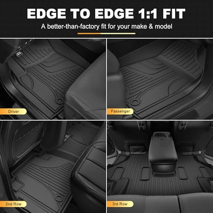 AOMSAZTO Floor mats Compatible with 2019-2024 Nissan Armada/Infiniti QX80 (7 Seats) Custom Fit All Weather TPE Heavy Duty Car Cargo Mat & Seatback Mat Armada Accessories - style: 11)19-24 Armada Floor Mats and Cargo Mat Sets