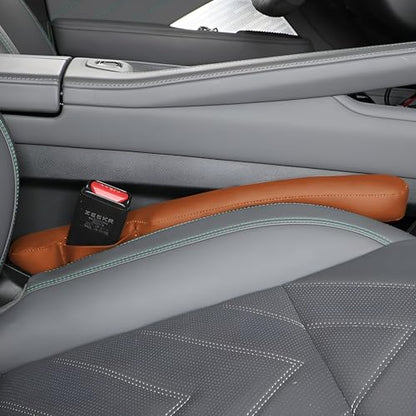 2PCS Car Seat Gap Filler, Soft Foam Automotive Organizer to Fill The Gap Between Seats Console Stop Things from Dropping, Vehicle Seat Side Gap Stopper, Universal for Truck SUV (Brown) - color: Brown