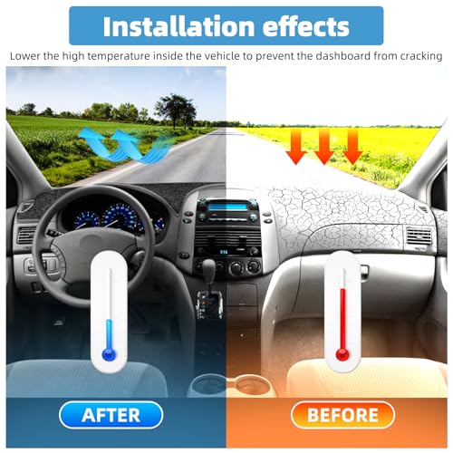 Dash Cover Mat for Toyota Sienna 2004 2005 2006 2007 2008 2009 2010 Non-Slip Dashboard Cover Mat Sunshade UV Rays Protector Interior Accessories - size: Sienna 2004-2010